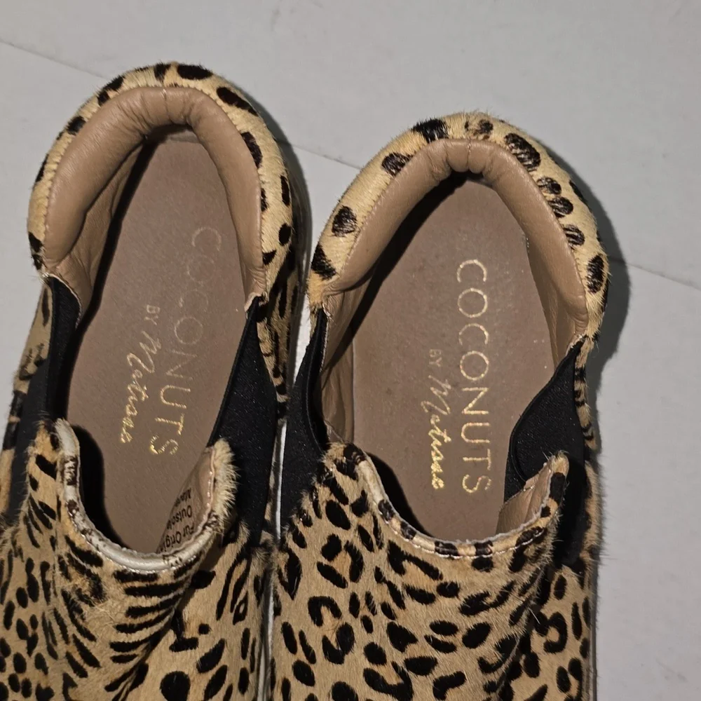 Coconuts by Matisse Harlan Slip On Leather Sneaker Leopard Print Womens Size 9 - Picture 10 of 14